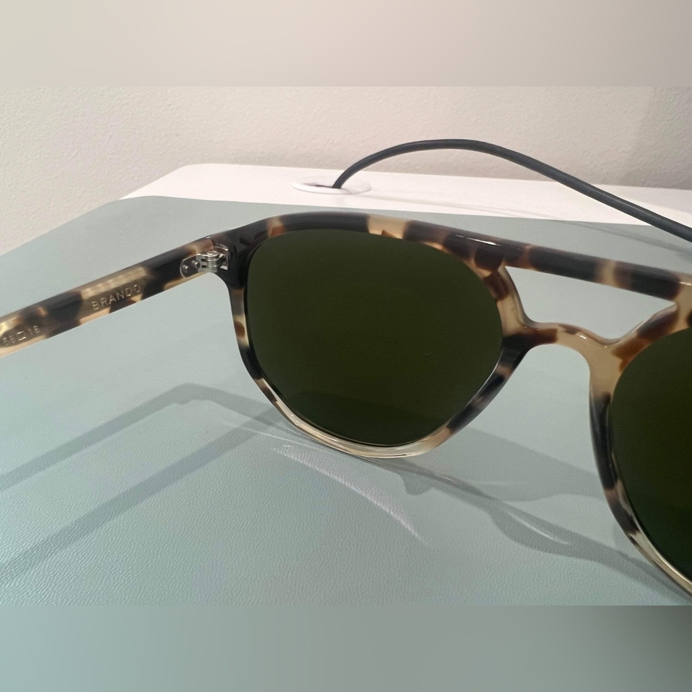 KREWE Tortoise Frame Sunglasses with Olive Green Lenses - Picture 5 of 5